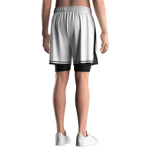 Pantalones Cortos de Baloncesto de Doble Capa con Forro Anti-Rozaduras y Capa Exterior de Malla Transpirable para Entrenamiento Diario - Product Image 4