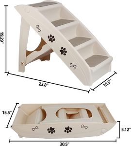 Escalera Plegable Antideslizante de Espuma Plástica Gris Ecológica de 4 Peldaños para Mascotas, Desmontable y Lavable, Tallas S/M/L para Camas Altas de Perros - Product Image 6