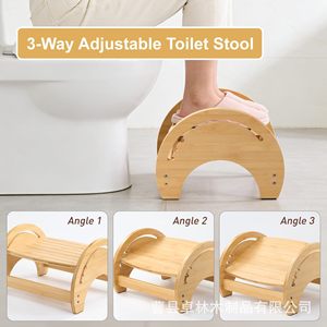 Venta al por mayor de taburetes de madera para inodoro para adultos, taburetes para ponerse en cuclillas, reposapiés antideslizantes y reposapiés curvos. - Product Image 2