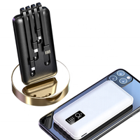 Banques d'alimentation de luxe 20000mAh Batterie externe avec 4 câbles de charge Chargeur portable pour téléphone portable