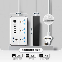 Prise de courant USB de voyage haut de gamme à 4 sorties avec ports USB-C et service de vente en gros