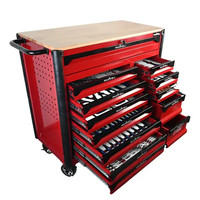 Taller garaje armario de almacenamiento de herramientas carro cofre carro, bandeja de juegos de herramientas con protectores de esquina kit de herramientas de reparación de automóviles XXXL