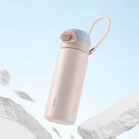 Bouteille d'eau en acier inoxydable à double paroi PINKAH personnalisée de 490 ml, sans BPA, anti-fuite, avec couvercle 2-en-1 et sangle de transport