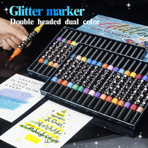 <span class=keywords><strong>Pennarelli</strong></span> Artistici Foxfeel a Doppia Punta Non Cancellabili, 96 Colori, Effetto Perla e Glitter per Vetro e Metallo, <span class=keywords><strong>con</strong></span> Punta Morbida - Product Image 2