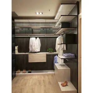 Système de perche pour garde-robe en bois, 1 unité, armoire dans le placard, organisateurs modulaires, planche à particules, mobilier de chambre à coucher en aluminium moderne