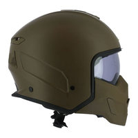 Casques ASTONE MINIJET SK6 ABS Vert Armée Mat Casque Ouvert pour Motocross pour Adultes Hommes & Femmes XS-2XL