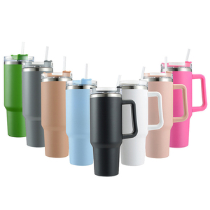 Gobelet 40oz avec poignée, couvercle à sublimation, tasse de voyage en acier inoxydable, bouteille d'eau avec paille, tasse isolée et résistante aux éclaboussures. - Product Image 2