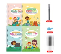 Enfants Imprimer Traçage Stylo Contrôle Cahier Réutilisable Anglais Calligraphie Pratique Cahier Main Écriture Livre pour Enfants