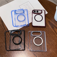 Coque de téléphone transparente magnétique sans fil pour iPhone Duo, antichoc, dos transparent, boutons métalliques