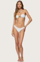 Custom Strapless Effen Kleur Eenvoudige Designer Badpak Bikini Voor Vrouwen Front Logo Strandkleding Bikini 'S Vervaardigd Door Naam Merk