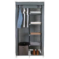 Armoire à vêtements non tissée avec étagère et trois organiseurs de rangement, armoires de chambre à coucher, organiseur de vêtements