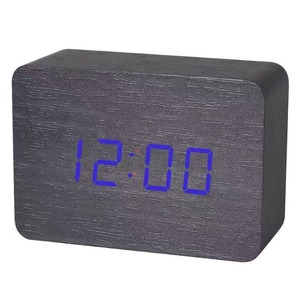 Réveil numérique en bois rectangulaire, horloge de table intelligente avec affichage LED, réveil de bureau pour chambre à coucher et bureau - Product Image 2
