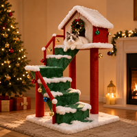 Arbre à chat de Noël personnalisé, tour d'escalade multi-chats, poteau à gratter en sisal, maison douillette, fournisseur en gros OEM ODM
