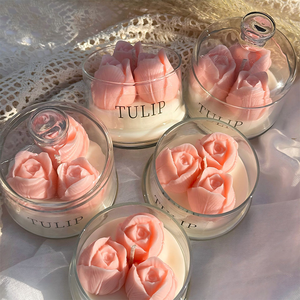 <span class=keywords><strong>Bougie</strong></span> parfumée aux fleurs, bougies artisanales uniques en cire de soja dans un bocal pour une décoration intérieure chaleureuse et des cadeaux attentionnés - Product Image 1