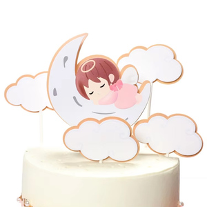 Il Tema di angelo Luna Stelle Del Bambino 1st Birthday Cake Topper <span class=keywords><strong>Set</strong></span> di Un Decorazione Della Torta Baby Shower bambini Rifornimenti Del Partito PQ857 - Product Image 1