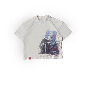 Camiseta Blanca de Algodón al por Mayor para Hombre, Ropa Urbana, Impresión Gráfica Personalizada, <span class=keywords><strong>Manga</strong></span> Corta, Fabricante de Ropa - Product Image 3