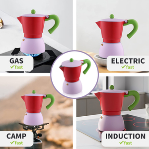 Cadeau de Noël : <span class=keywords><strong>Cafetière</strong></span> Moka Expresso en Aluminium 3, 6, 9 Tasses, Type Italien pour Plaque de Cuisson Gaz, Électrique, Induction, Logo Personnalisé - Product Image 3