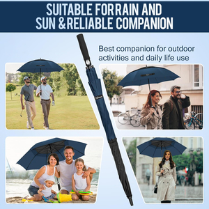 Extra Large Double Layers Vented <b>Windproof</b> Paraguas Personalizados Pongee Fabric Waterproof Custom Golf <b>Umbrella</b> With Logo - Product Image 3