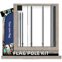 Kit de mât de drapeau de plage 3-5 sections en aluminium et fibre de verre, style moderne, montage facile, pour événements promotionnels extérieurs, numérique