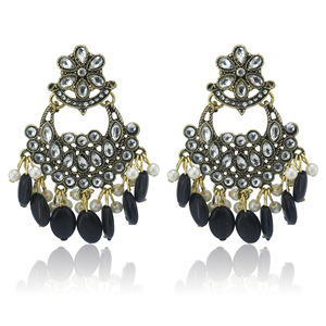 Bijoux Ethniques Vintage Femme Boho Bohème Jhumka Indien Rétro Pendants Tassel Perle Boucles d'Oreilles Pour Femmes - Product Image 1