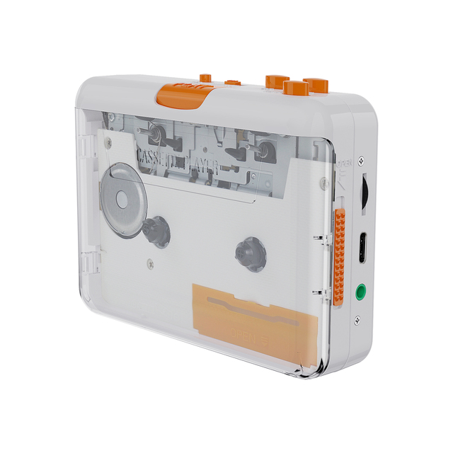 Portable USB Cassette Player Recorder MP3 Converter Transparent Housing Mini Tape Walkman for PC Lap