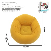 Canapé gonflable floqué confortable, chaise longue gonflable individuelle, canapé pliable pour salon, chambre et camping