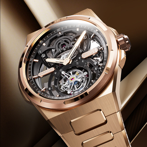 Montre mécanique automatique squelette tourbillon de luxe pour homme BONEST GATTI, boîtier en acier inoxydable, étanche, design lumineux, 80H - Product Image 3