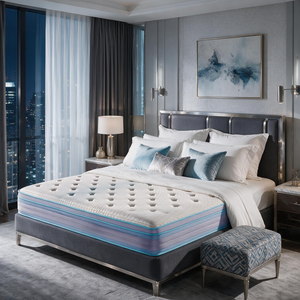 Matelas capitonné 5 étoiles blanc avec panneau latéral côtelé lavande, mousse à mémoire de forme, matelas à ressorts King Size pour chambre à coucher - Product Image 3