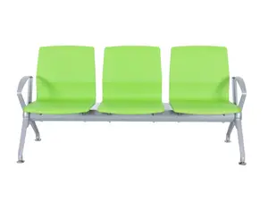 2023 popüler rahat 3 kişilik havaalanı sandalyesi altın metal ofis kanepe seti deri