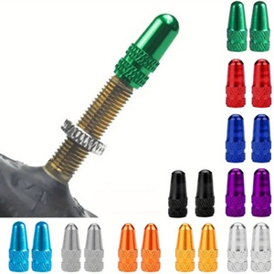Bouchons de valve Presta durables en aluminium anodisé pour vélos, compatibles avec les valves Presta/françaises, modèles Bullet, <span class=keywords><strong>Rocket</strong></span>, Hamburger, Pocket <span class=keywords><strong>Rocket</strong></span> (4) - Product Image 2