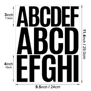 3 + 4inch thư dán kích thước lớn hộp thư kỳ nghỉ quà tặng trang trí không thấm nước Vinyl Bảng chữ cái thư Sticker tấm - Product Image 2