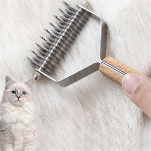 Demir ve Ahşap Saplı Köpek ve Kedi Tüy Tarama Tarağı - Düğümleri, Tüy Dökülmelerini ve Gevşek Tüyleri Giderir - Product Image 4