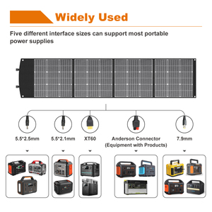 แผงโซลาร์เซลล์แบบพับได้ 200W ขายดี ผลิตจากซิลิคอนโมโนคริสตัลไลน์และโพลีคริสตัลไลน์ แบรนด์ OEM - Product Image 5