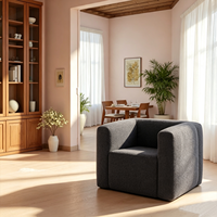 Canapé gonflable individuel confortable au design moderne haut de gamme, fauteuil en tissu pour chambre à coucher
