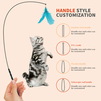 Jouet interactif électronique automatique pour chat, écologique, avec plume de oiseau de simulation remplaçable, bâton en peluche rotatif en métal et caoutchouc