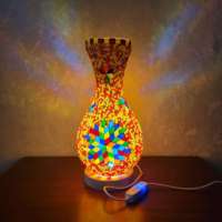 Vente flash : lampe en mosaïque de verre artisanale de Marrakech, lampe de table turque marocaine USB pour la décoration du salon