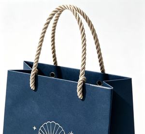 Best grade hot selling <b>drawstring</b> bags Cotton rope handle custom silver logo paper jewelry gift bags - Product Image 2
