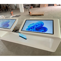 Comptoir de bureau en libre-service personnalisé pour clinique dentaire Table publicitaire en Corian blanc à surface solide pour banque