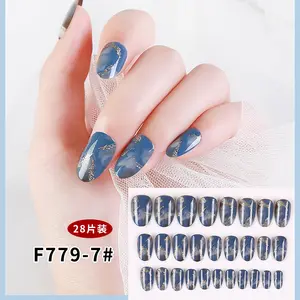 24 pezzi all'ingrosso stampa sulle unghie copertura completa unghie artificiali punte per unghie fai da te unghie finte acriliche quadrate