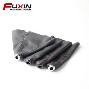 Housse anti-poussière à usage général en cuir noir avec surpiqûres rouges pour la protection du levier de vitesse de voiture - Product Image 3