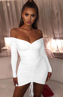 TOB en stock Vestidos de club nocturno arrugados e irregulares Vestido ajustado para mujer Mini vestido Sexy AM397