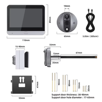 Vidéophone de porte Tuya alimenté par batterie, audio bidirectionnel, vision nocturne infrarouge, détection de mouvement PIR, résistant à l'eau, 3MP, grand angle 160°