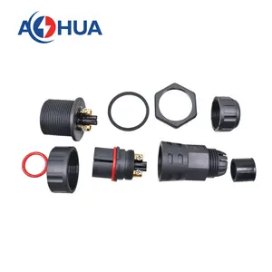 AOHUA M25 2 3 4 PIN Junction box mount cable to panel waterproof connector screw fixing type