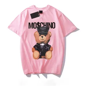 Cartoon Printed Casual Printed Workout Gym Sport Crop Top Oversize Cotton Tee Cotton T Shirts Blank For With Logo Women