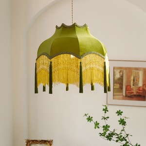 Lustre LED <span class=keywords><strong>en</strong></span> <span class=keywords><strong>tissu</strong></span> vintage à pampilles de style français, <span class=keywords><strong>suspension</strong></span> <span class=keywords><strong>en</strong></span> cuivre <span class=keywords><strong>pour</strong></span> salon, <span class=keywords><strong>chambre</strong></span>, bureau, salle à manger - Product Image 1