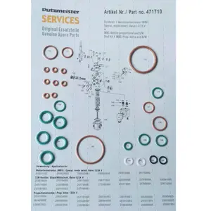 Putzmeister HV BOOM O RING KIT MBC Kit de sello de válvula 471710 471709 262824008 Kit de reparación de pluma de cilindro hidráulico 479580 279455004