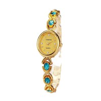 Montre-bracelet pour femme tendance avec cadran ovale vintage et bracelet en alliage N2606057