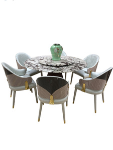 Stile minimalista, mobili moderni <span class=keywords><strong>e</strong></span> lussuosi per ville di lusso. Tavoli da pranzo rotondi in marmo per la casa personalizzati. - Product Image 5
