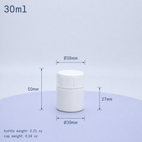 Flacon en plastique HDPE de 30 ml avec bouchon à visser résistant aux enfants pour le stockage de capsules médicinales