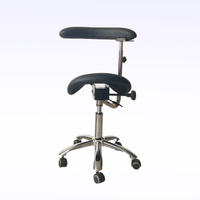 Tabouret dentaire ergonomique avec accoudoirs réglables, siège en PU, chaise d'opérateur médical pivotante avec roulettes pour dentiste